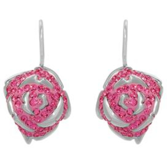 DESIGNER ROMANTIC ROSE PURPLE CRYSTALS SOLID .925 STERLING SILVER BRACELET**NEW! - Picture 3 of 6